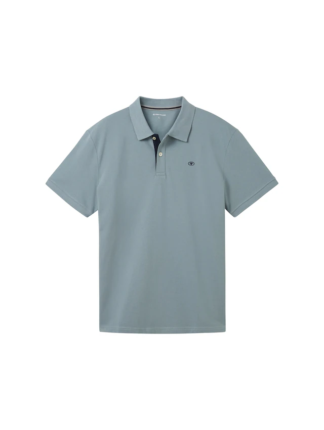 TOM TAILOR Poloshirt mit Knopfleiste und Logo