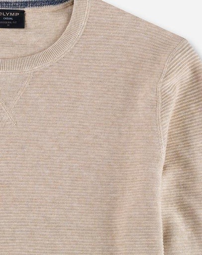 OLYMP Rundhalspullover »OLYMP Strick Casual« mit modischem Strukturmuster