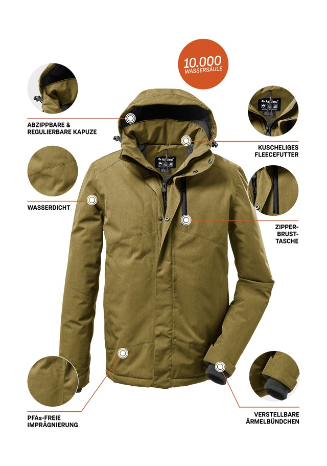 Killtec Outdoorjacke »KOW 161 MN JCKT« Wasser- und winddichte Funktionsjacke mit abnehmbarer Kapuze