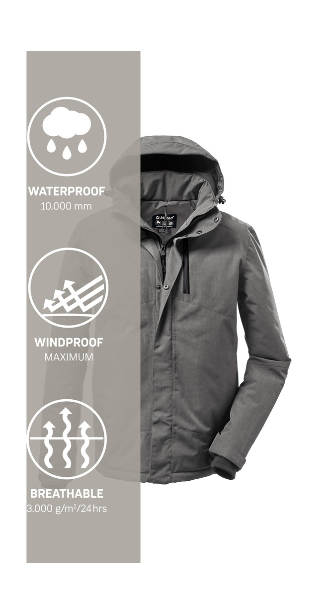 Killtec Outdoorjacke »KOW 161 MN JCKT« Wasser- und winddichte Funktionsjacke mit abnehmbarer Kapuze