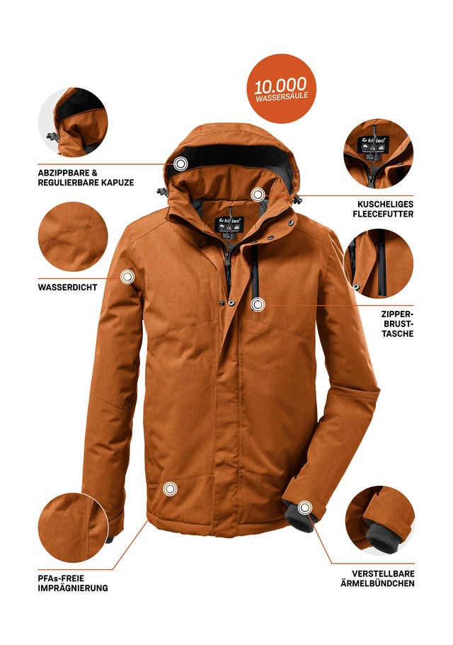 Killtec Outdoorjacke »KOW 161 MN JCKT« Wasser- und winddichte Funktionsjacke mit abnehmbarer Kapuze