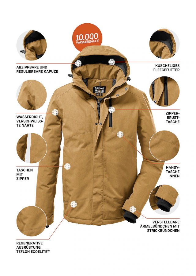 Killtec Outdoorjacke »KOW 161 MN JCKT« Wasser- und winddichte Funktionsjacke mit abnehmbarer Kapuze