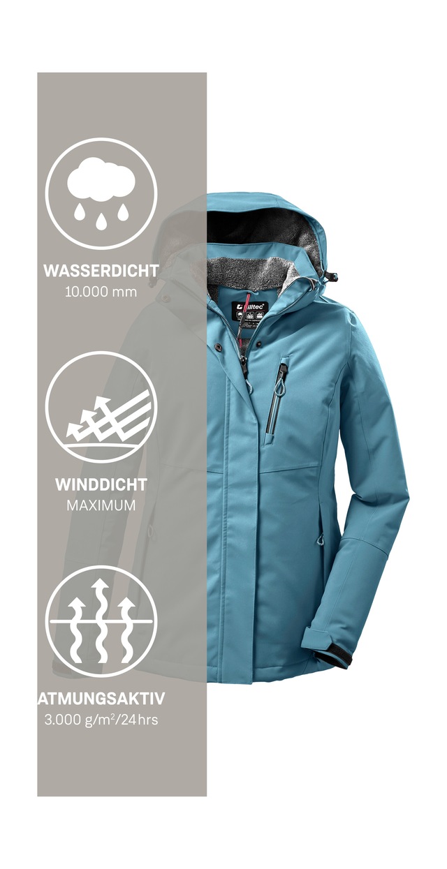 Killtec Outdoorjacke »KOW 140 WMN JCKT« Wasserdichte Damenjacke, atmungsaktiv, abnehmbare Kapuze
