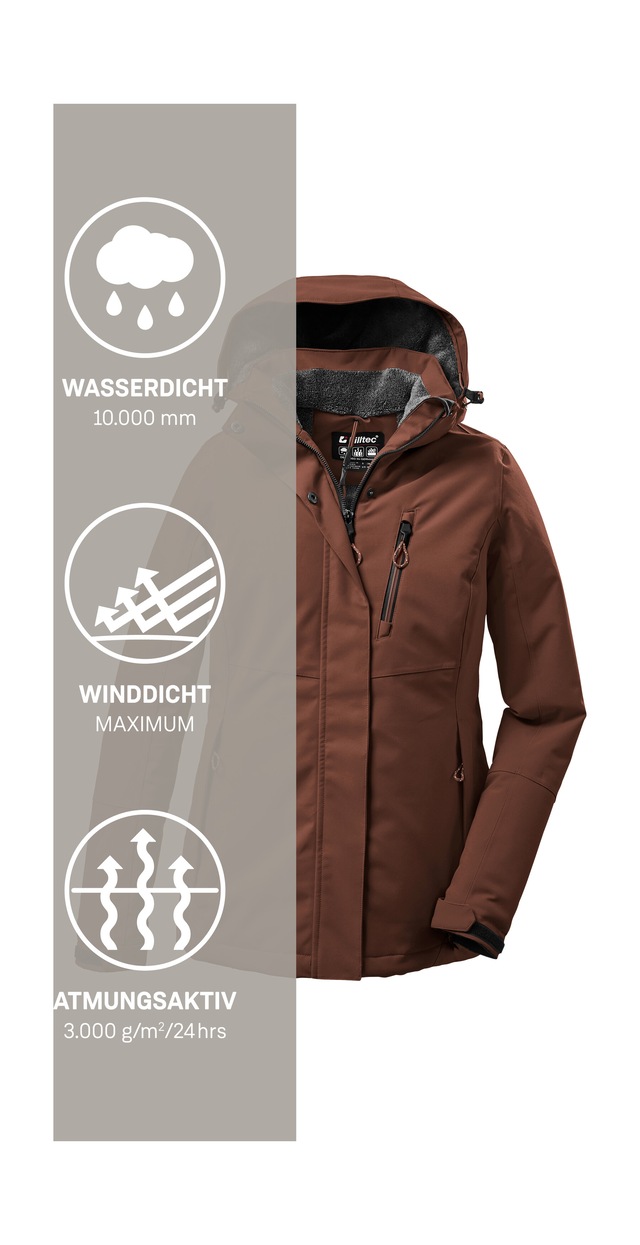 Killtec Outdoorjacke »KOW 140 WMN JCKT« Wasserdichte Damenjacke, atmungsaktiv, abnehmbare Kapuze