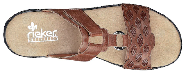 Rieker Pantolette Keilabsatz, Sommerschuh, Schlappen mit Riemchen in Flechtoptik