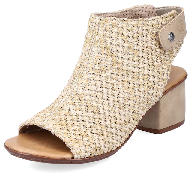Rieker Sandalette , Sommerschuh, Sandalette, Blockabsatz, in modischer Flecht-Optik
