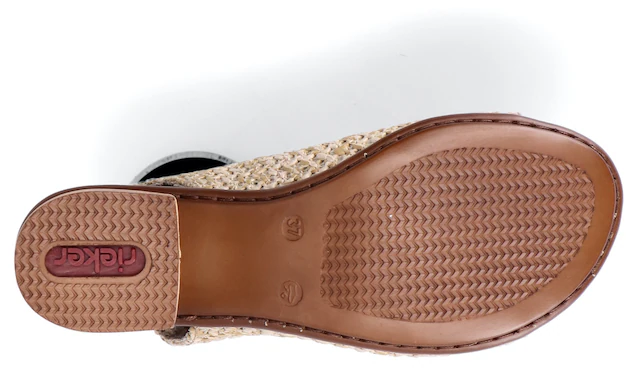 Rieker Sandalette , Sommerschuh, Sandalette, Blockabsatz, in modischer Flecht-Optik