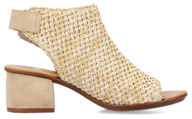 Rieker Sandalette , Sommerschuh, Sandalette, Blockabsatz, in modischer Flecht-Optik