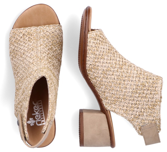 Rieker Sandalette , Sommerschuh, Sandalette, Blockabsatz, in modischer Flecht-Optik