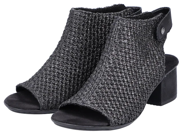 Rieker Sandalette , Sommerschuh, Sandalette, Blockabsatz, in modischer Flecht-Optik