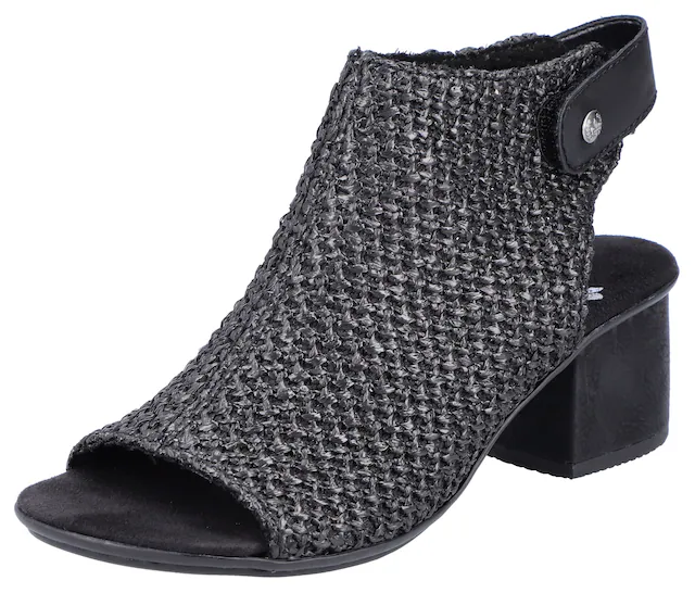 Rieker Sandalette , Sommerschuh, Sandalette, Blockabsatz, in modischer Flecht-Optik