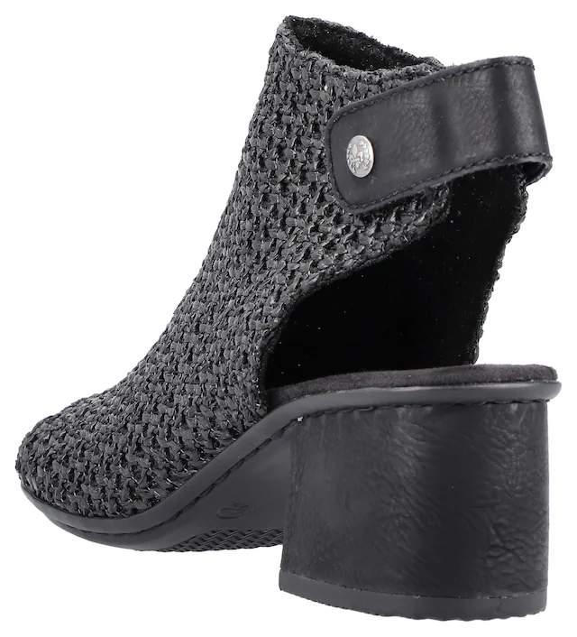 Rieker Sandalette , Sommerschuh, Sandalette, Blockabsatz, in modischer Flecht-Optik