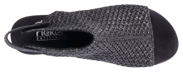 Rieker Sandalette , Sommerschuh, Sandalette, Blockabsatz, in modischer Flecht-Optik