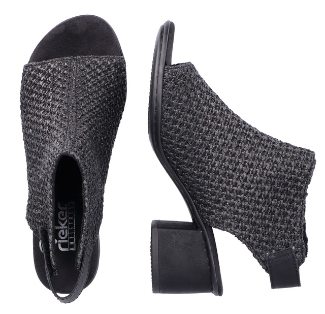Rieker Sandalette , Sommerschuh, Sandalette, Blockabsatz, in modischer Flecht-Optik