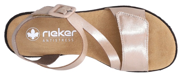 Rieker Riemchensandale Sommerschuh, Sandalette, Keilabsatz, mit asymmetrischem Riemchen
