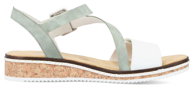 Rieker Riemchensandale Sommerschuh, Sandalette, Keilabsatz, mit asymmetrischem Riemchen