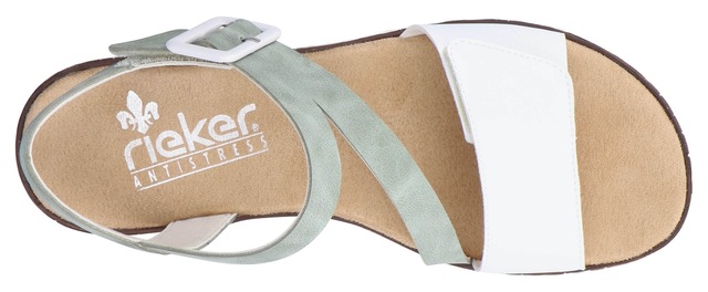 Rieker Riemchensandale Sommerschuh, Sandalette, Keilabsatz, mit asymmetrischem Riemchen