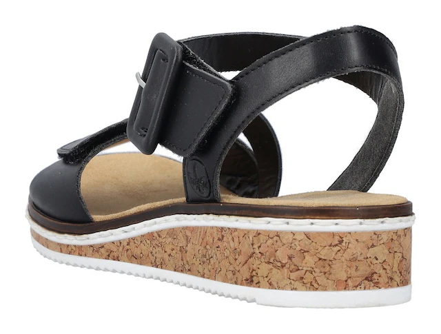 Rieker Riemchensandale Sommerschuh, Sandalette, Keilabsatz, mit asymmetrischem Riemchen
