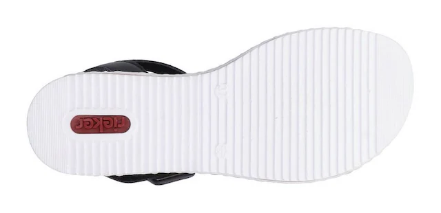 Rieker Riemchensandale Sommerschuh, Sandalette, Keilabsatz, mit asymmetrischem Riemchen