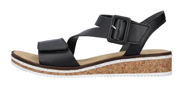 Rieker Riemchensandale Sommerschuh, Sandalette, Keilabsatz, mit asymmetrischem Riemchen
