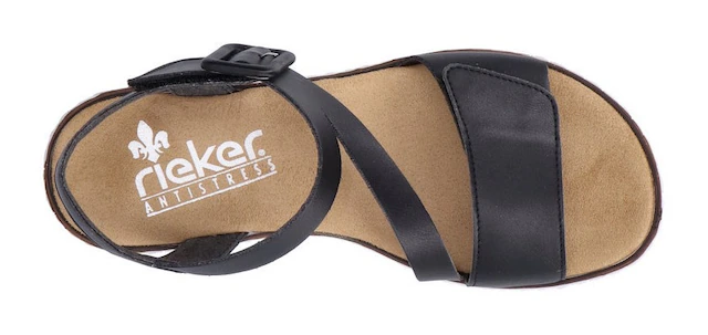 Rieker Riemchensandale Sommerschuh, Sandalette, Keilabsatz, mit asymmetrischem Riemchen
