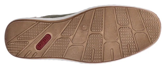 Rieker Slipper Sommerschuh, Schlupfschuh, Freizeitschuh mit kontrastfarbenen Besätzen
