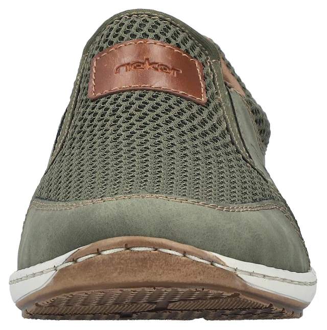 Rieker Slipper Sommerschuh, Schlupfschuh, Freizeitschuh mit kontrastfarbenen Besätzen