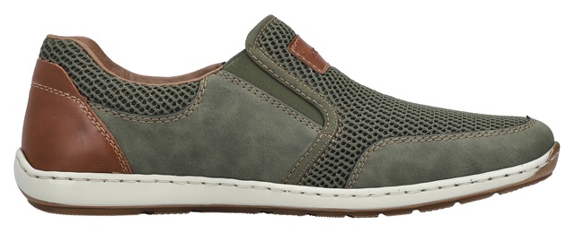 Rieker Slipper Sommerschuh, Schlupfschuh, Freizeitschuh mit kontrastfarbenen Besätzen