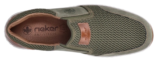 Rieker Slipper Sommerschuh, Schlupfschuh, Freizeitschuh mit kontrastfarbenen Besätzen
