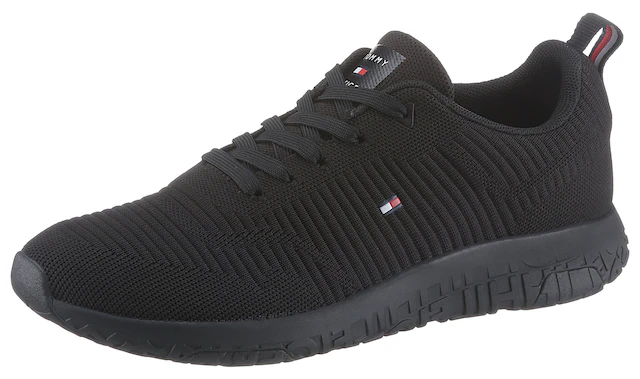 Tommy Hilfiger Sneaker »CORPORATE KNIT RIB RUNNER« , Freizeitschuh, Halbschuh, Schnürschuh mit seitlicher Logoflagge