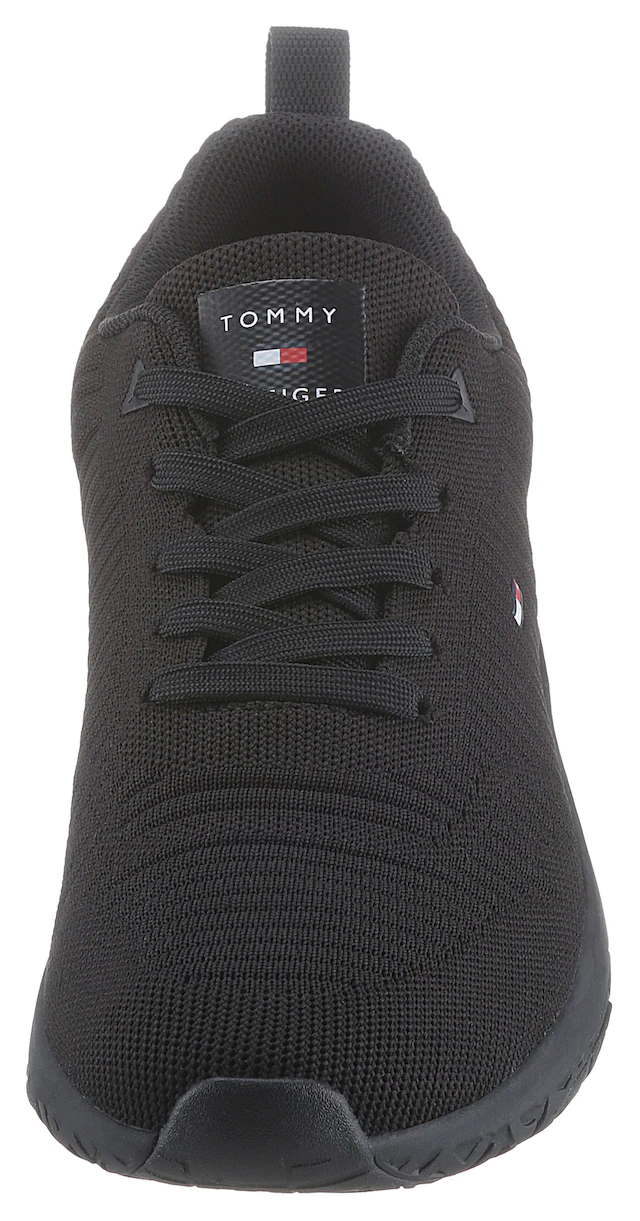 Tommy Hilfiger Sneaker »CORPORATE KNIT RIB RUNNER« , Freizeitschuh, Halbschuh, Schnürschuh mit seitlicher Logoflagge