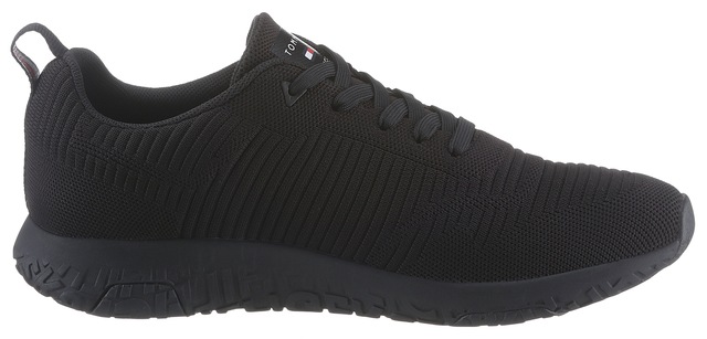 Tommy Hilfiger Sneaker »CORPORATE KNIT RIB RUNNER« , Freizeitschuh, Halbschuh, Schnürschuh mit seitlicher Logoflagge