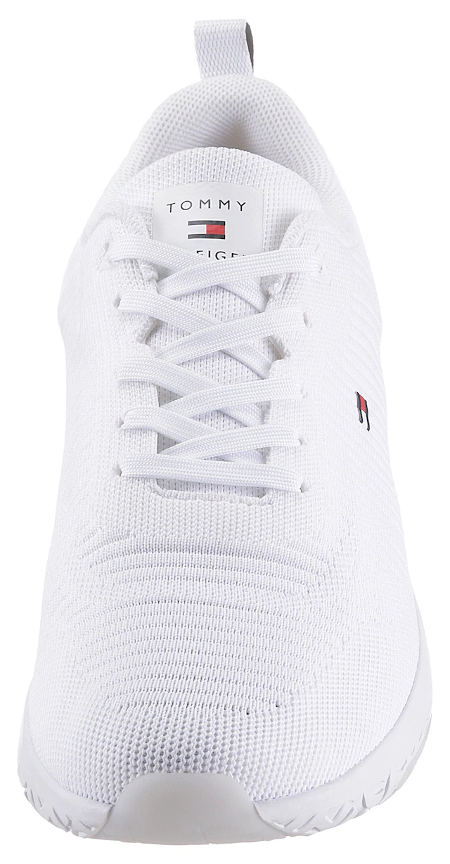 Tommy Hilfiger Sneaker »CORPORATE KNIT RIB RUNNER« , Freizeitschuh, Halbschuh, Schnürschuh mit seitlicher Logoflagge