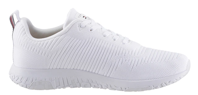 Tommy Hilfiger Sneaker »CORPORATE KNIT RIB RUNNER« , Freizeitschuh, Halbschuh, Schnürschuh mit seitlicher Logoflagge