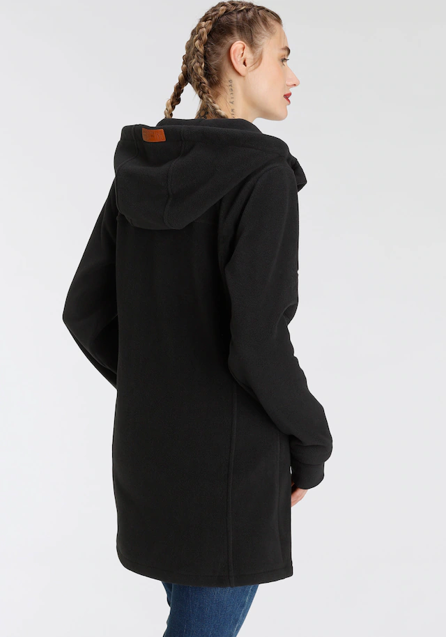 KangaROOS Fleecejacke mit Kapuze figurbetonter Schnitt, mit Kapuze, mit 2-Wege-Reißverschluss