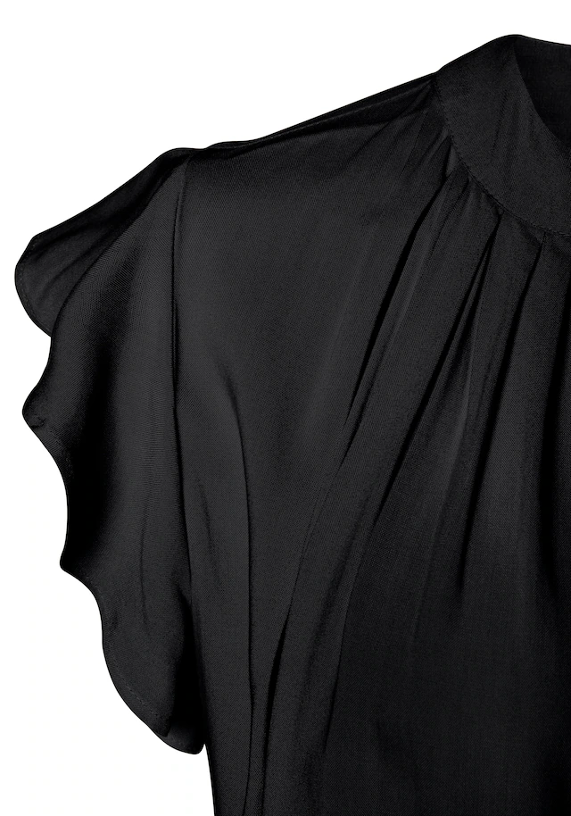 LASCANA Schlupfbluse »mit kurzen Rüschenärmeln« elegante Kurzarmbluse, Blusenshirt, lockere Passform, festlich