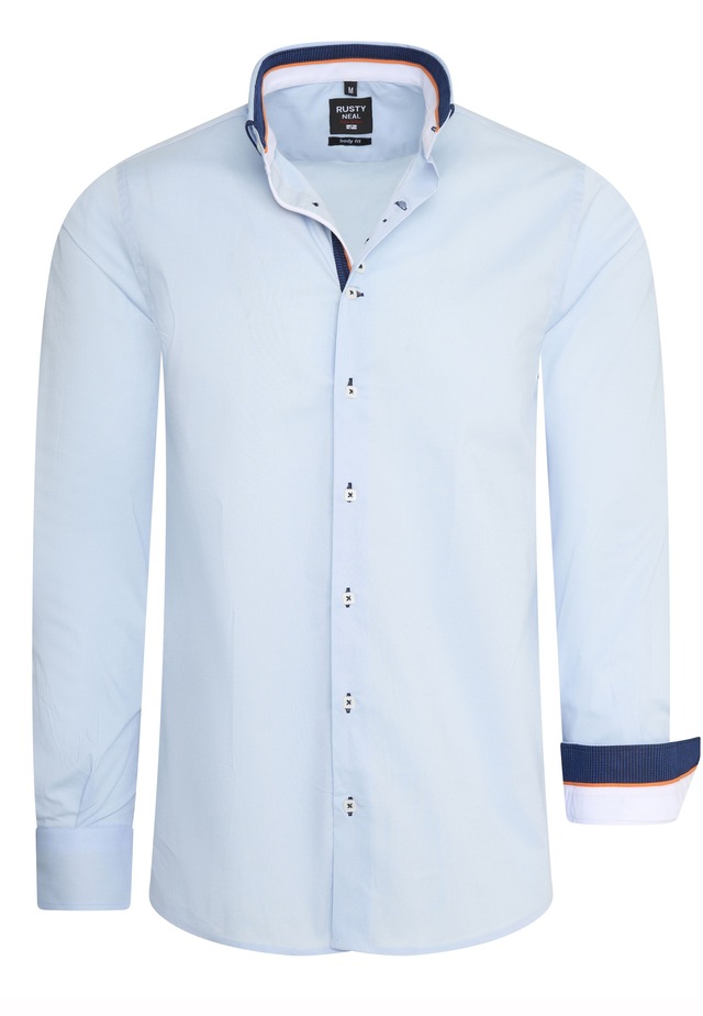 Rusty Neal Langarmhemd in figurbetontem Slim Fit-Schnitt