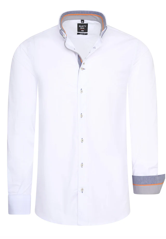 Rusty Neal Langarmhemd in figurbetontem Slim Fit-Schnitt