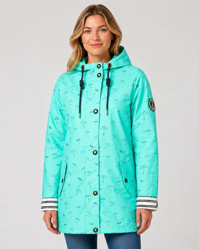 ankerglut Regenjacke »Friesennerz #ankerglutbucht Regenmantel, Longjacket« mit Kapuze auch in Großen Größen erhältlich