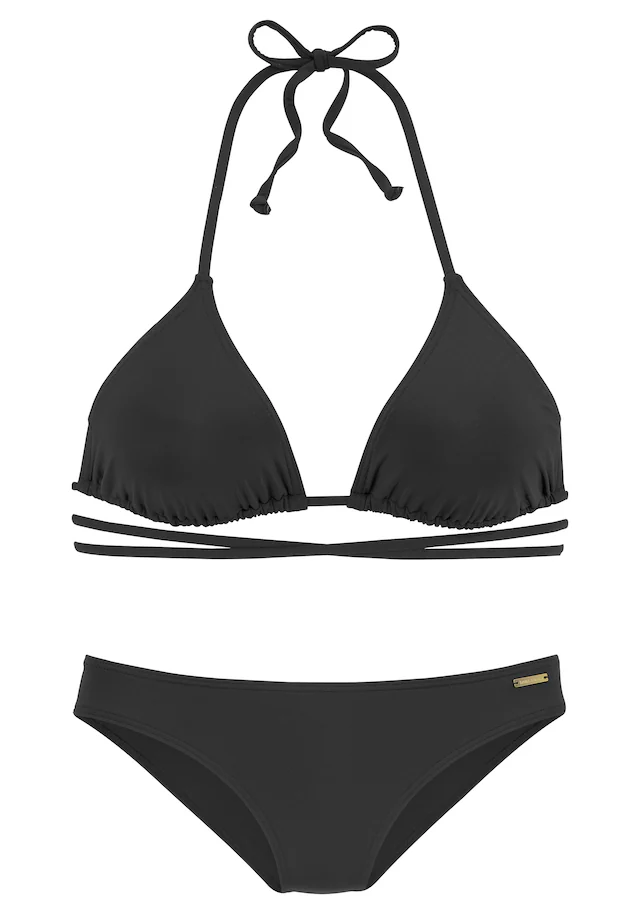 Bruno Banani Triangel-Bikini unifarben mit langem Bindeband
