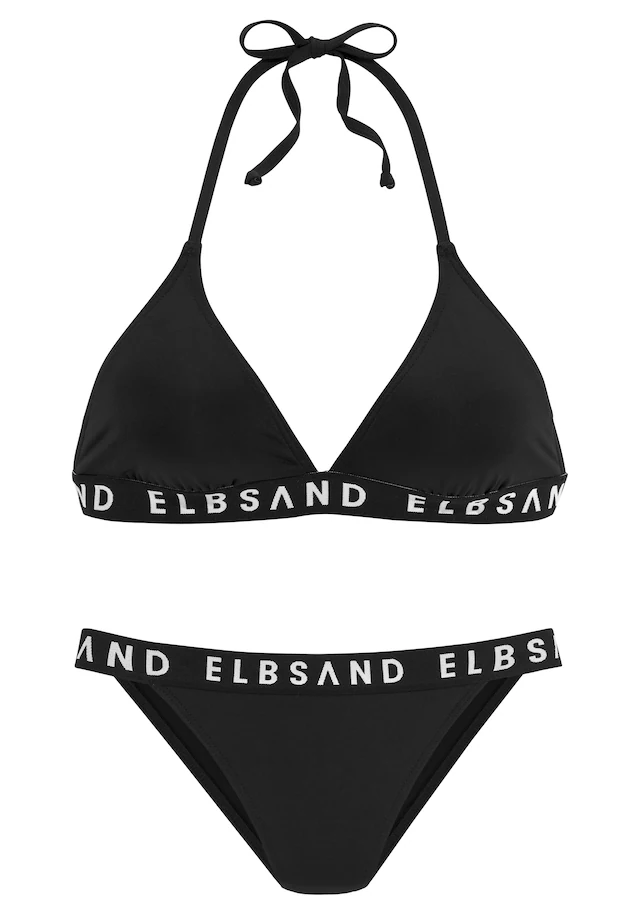 Elbsand Triangel-Bikini mit Markenschriftzügen in Kontrastfarbe