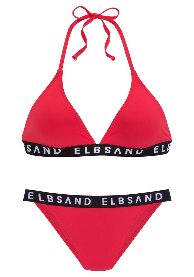 Elbsand Triangel-Bikini mit Markenschriftzügen in Kontrastfarbe