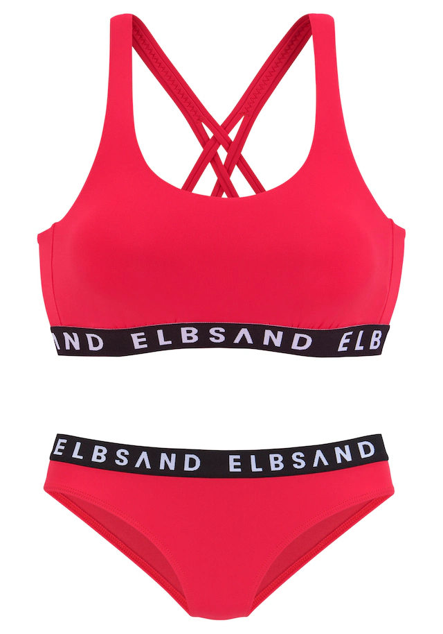 Elbsand Bustier-Bikini mit kontrastfarbenen Schriftzügen
