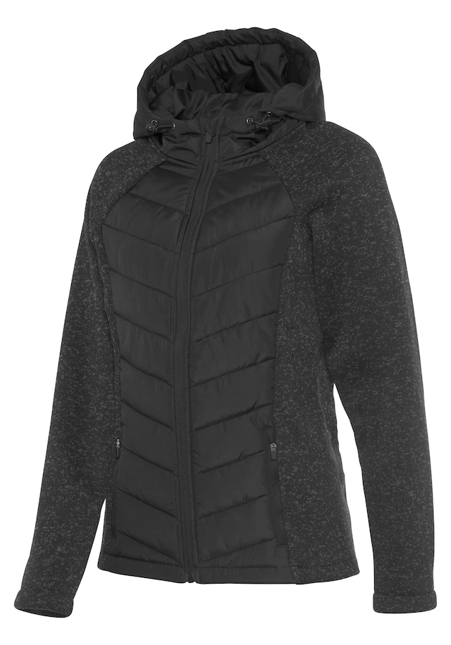 Vivance Steppjacke mit Kapuze mit Strickfleece-Ärmeln