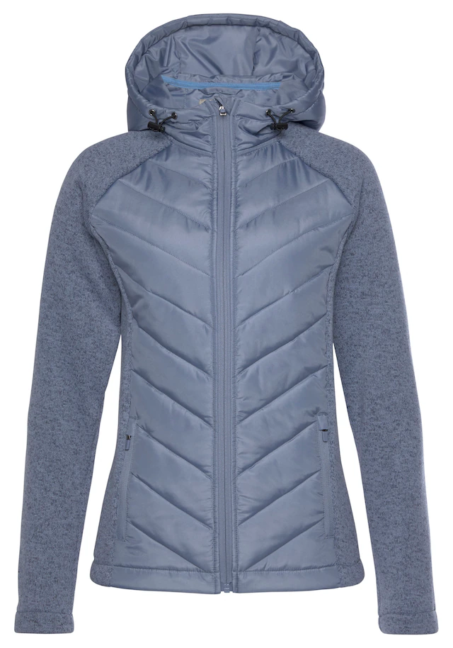 Vivance Steppjacke mit Kapuze mit Strickfleece-Ärmeln
