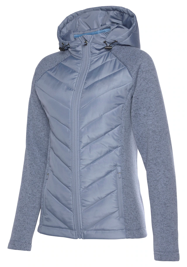 Vivance Steppjacke mit Kapuze mit Strickfleece-Ärmeln