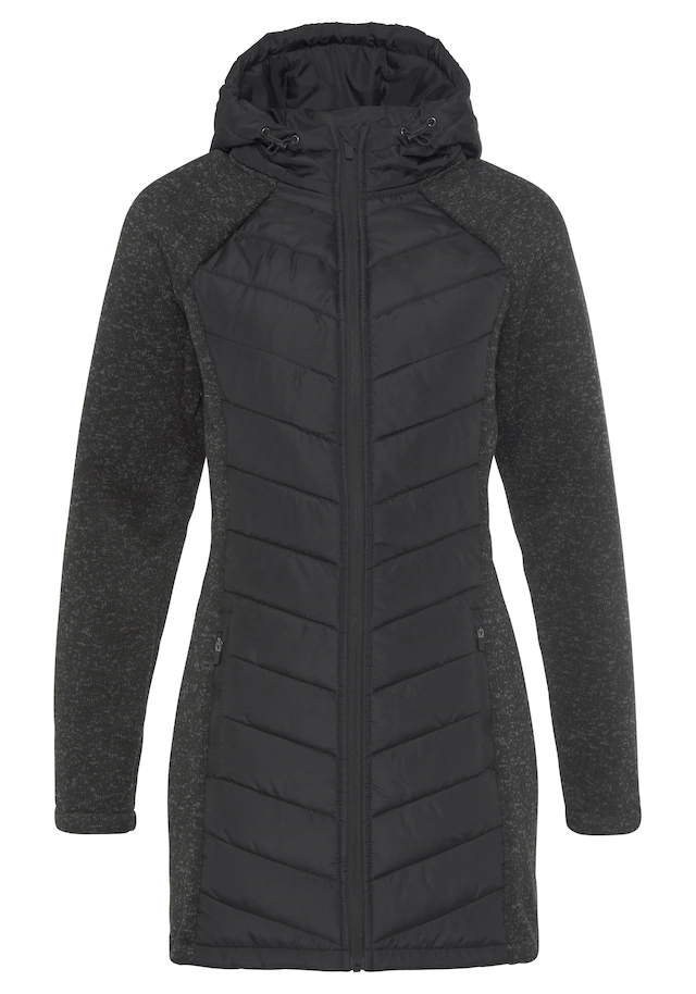 Vivance Steppjacke mit Kapuze mit Strickfleece-Ärmeln
