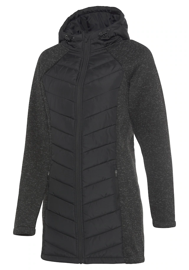 Vivance Steppjacke mit Kapuze mit Strickfleece-Ärmeln