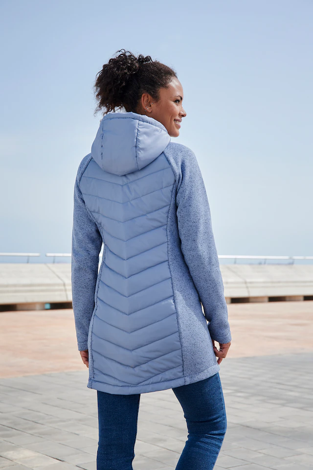 Vivance Steppjacke mit Kapuze mit Strickfleece-Ärmeln