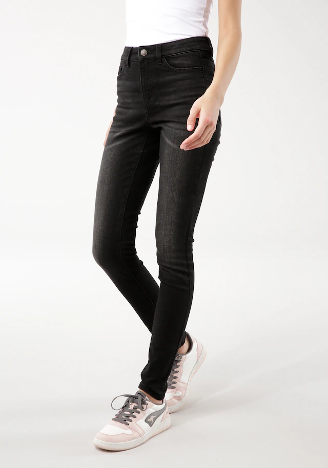 KangaROOS 5-Pocket-Jeans »SUPER SKINNY HIGH RISE« knöchellang, mit Used-Optik, hohe Leibhöhe
